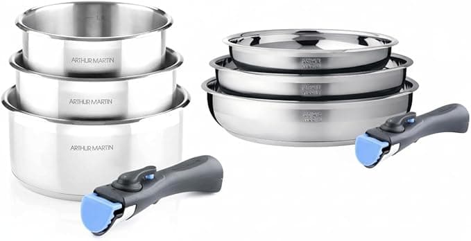Batterie de cuisine inox 10 pièces